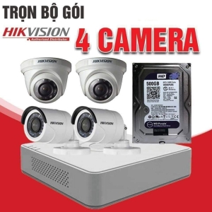 Trọn bộ 4 camera Hikvision 5MP Super HD 2K (2560*1920)P GIÁ SIÊU RẺ